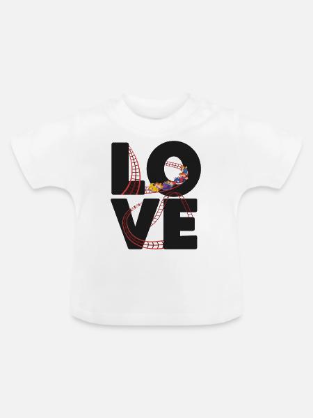 Roller Coaster Love - Baby Bio-T-Shirt mit Rundhals - Weiß