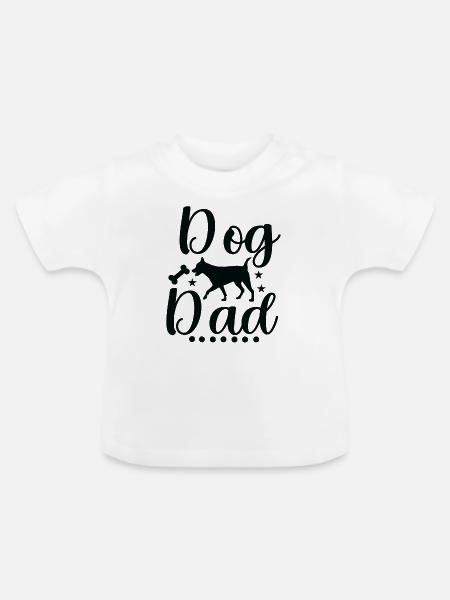 Hunde-Papa - Baby Bio-T-Shirt mit Rundhals - Weiß