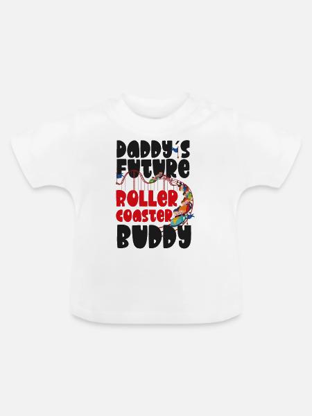 Roller Coaster Toddler Daddy's - Baby Bio-T-Shirt mit Rundhals - Weiß
