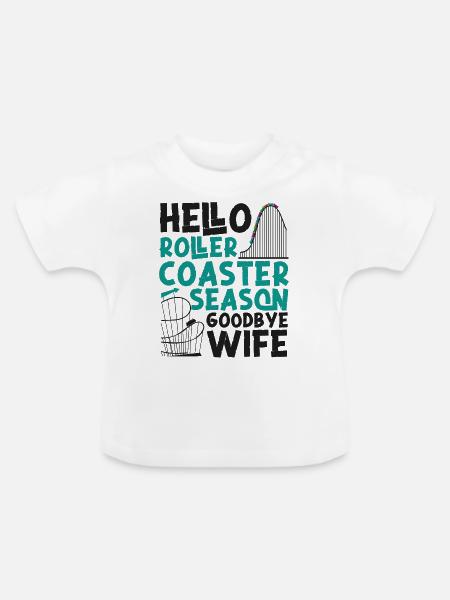 Roller Coaster Wife Husband Hello - Baby Bio-T-Shirt mit Rundhals - Weiß