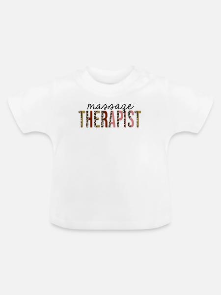 Masseur Leopard Print Funny - Baby Bio-T-Shirt mit Rundhals - Weiß