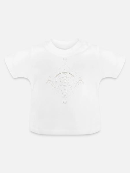 Abstraktes Punktdesign - Baby Bio-T-Shirt mit Rundhals - Weiß