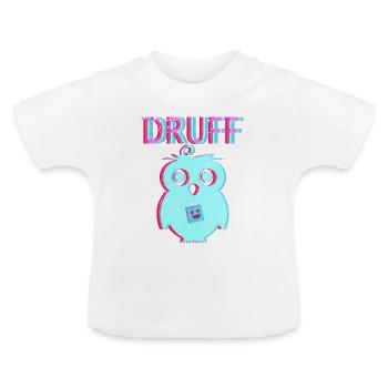 Eule Schranz Speedcore Tekk Hardtekk Techno Raver - Baby Bio-T-Shirt mit Rundhals - Weiß - Vorne