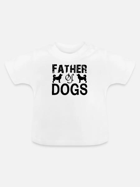 Vater von Hunden - Baby Bio-T-Shirt mit Rundhals - Weiß