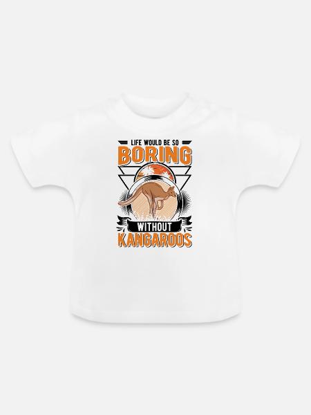 Australisches Känguru Australien Kangaroo - Baby Bio-T-Shirt mit Rundhals - Weiß