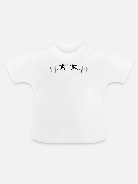 Fechten - Baby Bio-T-Shirt mit Rundhals - Weiß