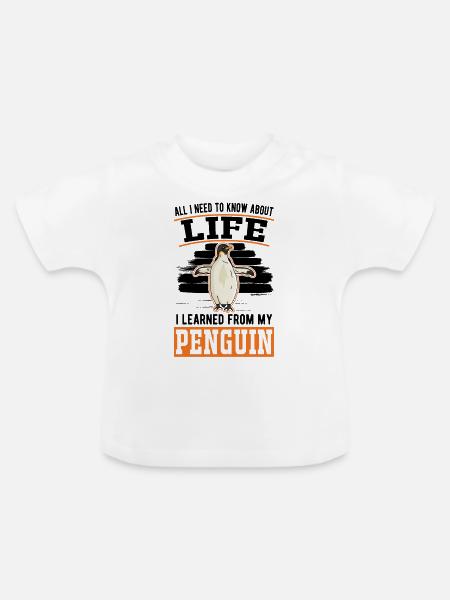 Pinguin Geschenk Penguin - Baby Bio-T-Shirt mit Rundhals - Weiß