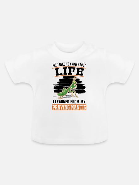 Gottesanbeterin Mantis Fangschrecke - Baby Bio-T-Shirt mit Rundhals - Weiß