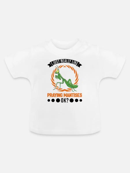 Gottesanbeterin Geschenk Mantis Fangschrecke - Baby Bio-T-Shirt mit Rundhals - Weiß