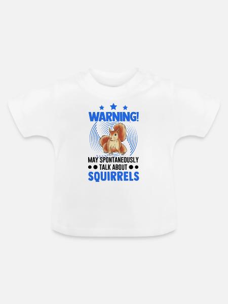 Warnung Eichhörnchen Grauhörnchen - Baby Bio-T-Shirt mit Rundhals - Weiß