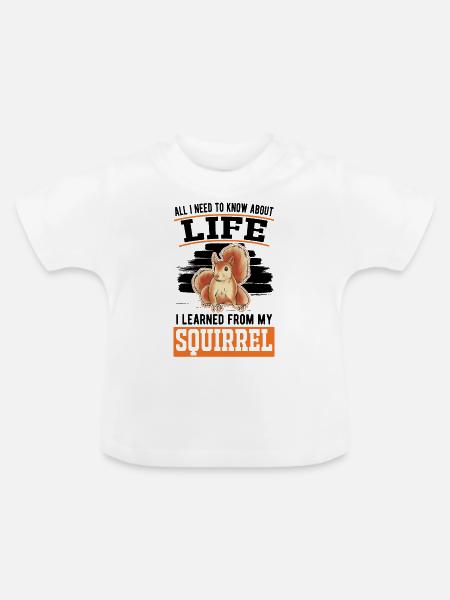 Eichhörnchen Geschenk Grauhörnchen Squirrel - Baby Bio-T-Shirt mit Rundhals - Weiß