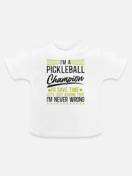 Pickleball I'm A Pickleball - Baby Bio-T-Shirt mit Rundhals - Weiß