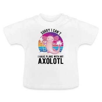 Axolotl Gift Tail Lurch - Baby Organic T-Shirt with Round Neck - white - Front