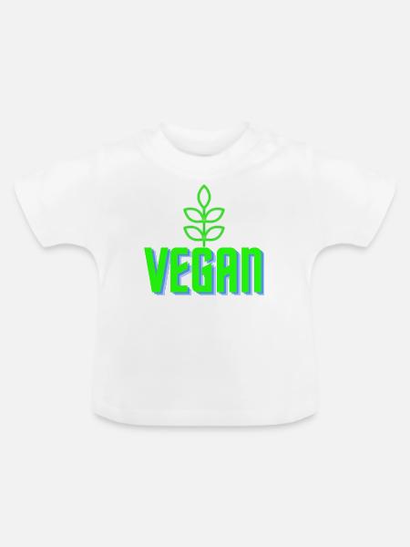 Vegan - Baby Bio-T-Shirt mit Rundhals - Weiß