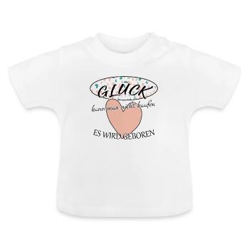 Geburt, Glück, Baby, Neugeborenes - Baby Bio-T-Shirt mit Rundhals - Weiß - Vorne
