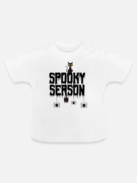 GRUSELIGE JAHRESZEIT . - Baby Bio-T-Shirt mit Rundhals - Weiß