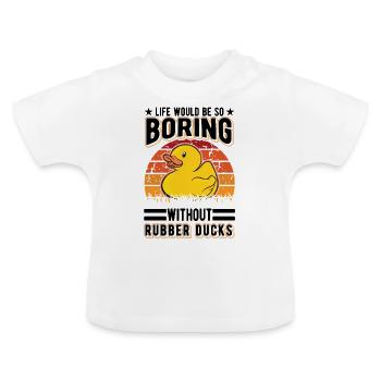Canard en caoutchouc Cadeau Canard Grinçant Canard Bain Canard - T-shirt bio col rond Bébé - blanc - Devant