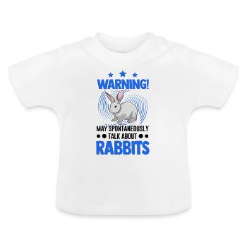 Rabbit Rabbit Rabbit - Baby Organic T-Shirt with Round Neck - white - Front