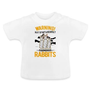 Rabbit Rabbit Rabbit - Baby Organic T-Shirt with Round Neck - white - Front