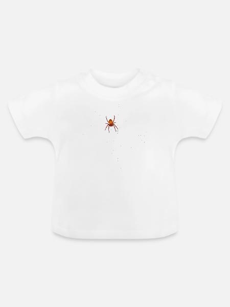 Spinne mit Spinnennetz - Baby Bio-T-Shirt mit Rundhals - Weiß