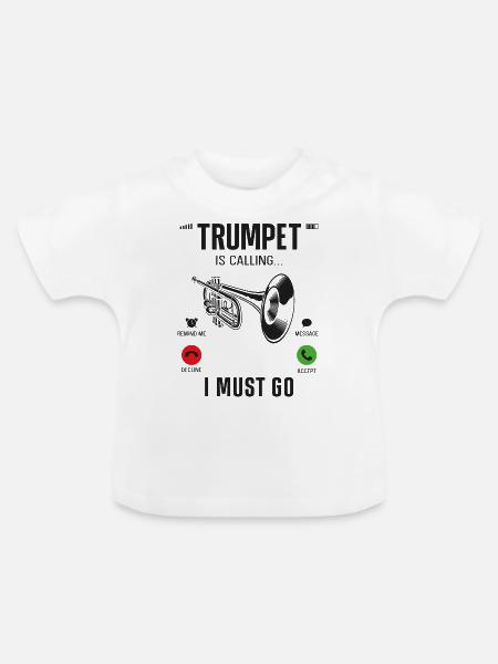 Trumpet Player Phone Display - Baby Bio-T-Shirt mit Rundhals - Weiß