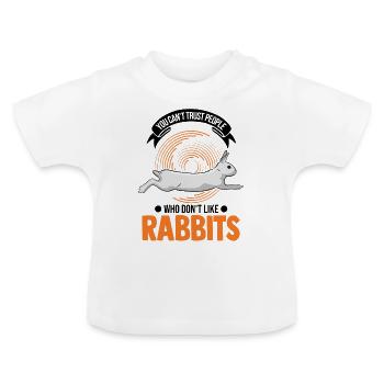 Rabbit Rabbit Rabbit - Baby Organic T-Shirt with Round Neck - white - Front