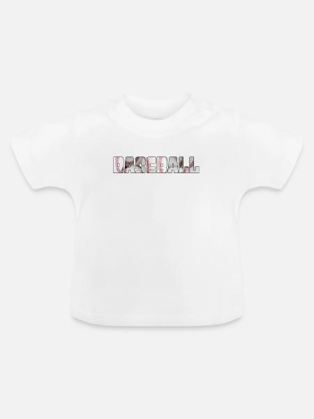 baseball - Baby Bio-T-Shirt mit Rundhals - Weiß