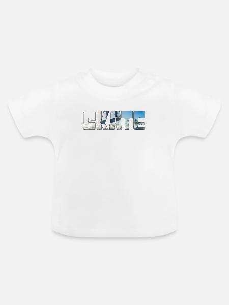 Skateboarding - Baby Bio-T-Shirt mit Rundhals - Weiß