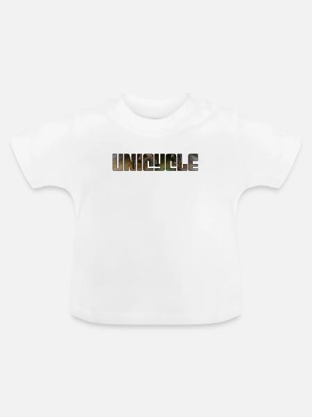 Einrad fahren - Baby Bio-T-Shirt mit Rundhals - Weiß