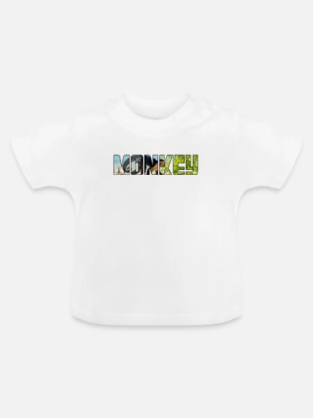 Affe - Baby Bio-T-Shirt mit Rundhals - Weiß