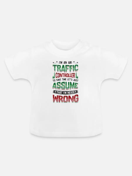 Fluglotse, Radarflugkontrolle. - Baby Bio-T-Shirt mit Rundhals - Weiß
