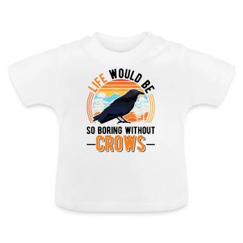 Crow Raven Crow Crow Husbandry Crow Breeder - Baby Organic T-Shirt with Round Neck - white - Front