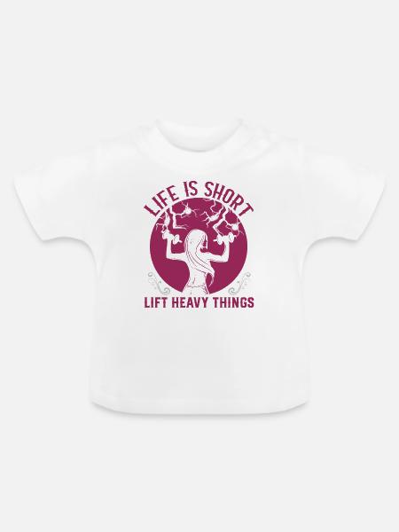 Lifting - Baby Bio-T-Shirt mit Rundhals - Weiß