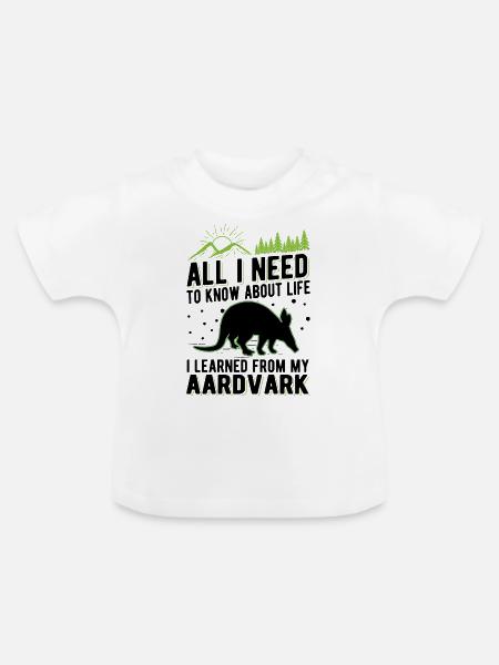 Erdferkel Geschenk Aardvark - Baby Bio-T-Shirt mit Rundhals - Weiß