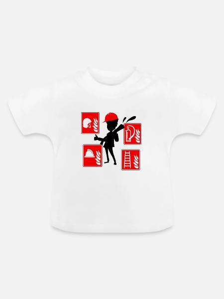 Feuerwehrmann - Baby Bio-T-Shirt mit Rundhals - Weiß