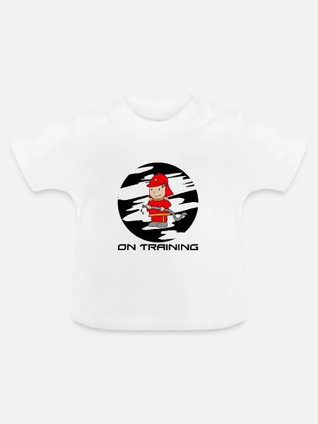 Feuerwehrmann - Baby Bio-T-Shirt mit Rundhals - Weiß
