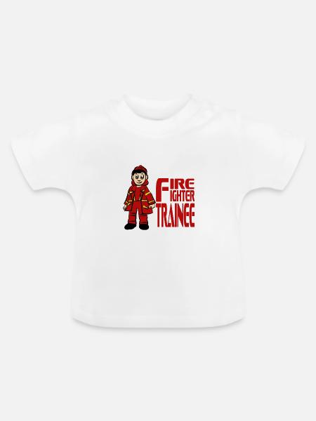 Feuerwehrmann - Baby Bio-T-Shirt mit Rundhals - Weiß
