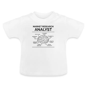 Analyste d’études de marché - T-shirt bio col rond Bébé - blanc - Devant