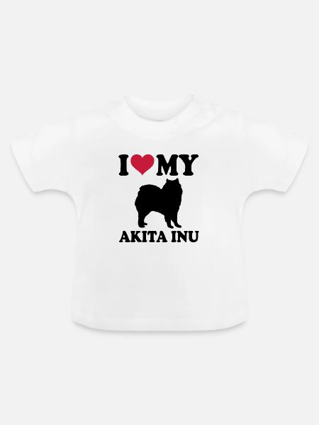 Akita Inu - Baby Bio-T-Shirt mit Rundhals - Weiß
