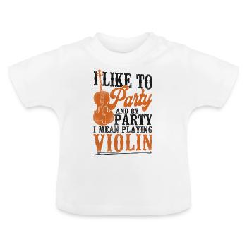 Violin Violinist Vintage I Like To - Baby Organic T-Shirt with Round Neck - white - Front