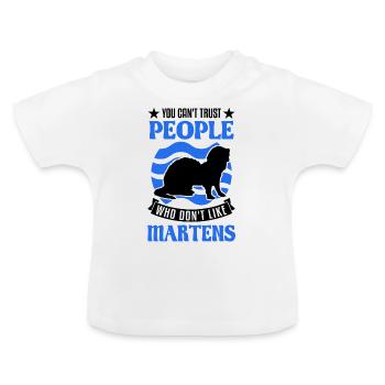Martre Cadeau Vison Blaireau Martre - T-shirt bio col rond Bébé - blanc - Devant