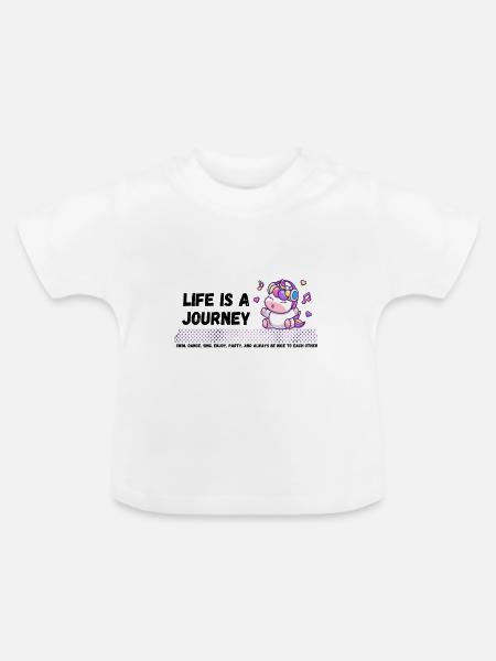 Das Leben Ist Eine Reise - Baby Bio-T-Shirt mit Rundhals - Weiß