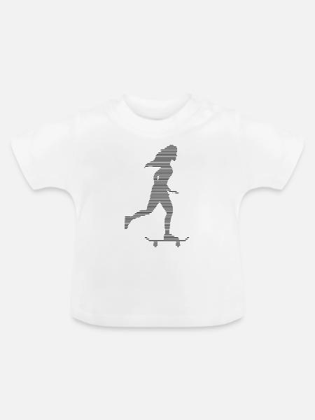 skating girl - Baby Bio-T-Shirt mit Rundhals - Weiß