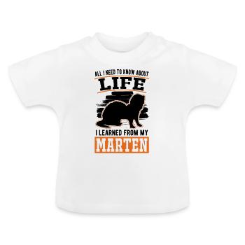 Martre Cadeau Vison Blaireau Martre - T-shirt bio col rond Bébé - blanc - Devant