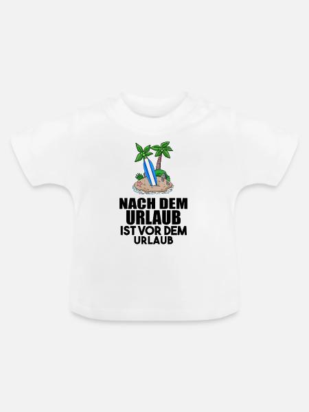 Urlaub - Baby Bio-T-Shirt mit Rundhals - Weiß