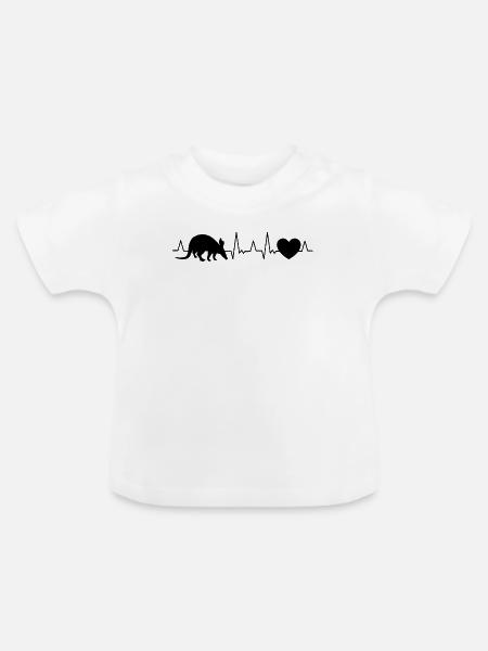 Erdferkel Herzschlag - Baby Bio-T-Shirt mit Rundhals - Weiß