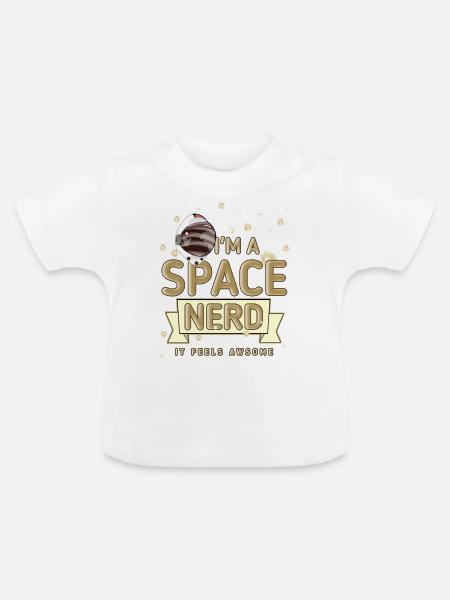 Weltraum - Nerd - Baby Bio-T-Shirt mit Rundhals - Weiß