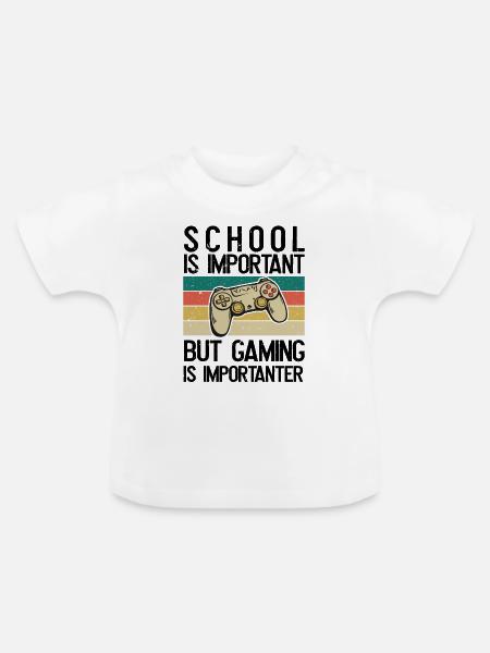 Schule Ist wichtig - Baby Bio-T-Shirt mit Rundhals - Weiß