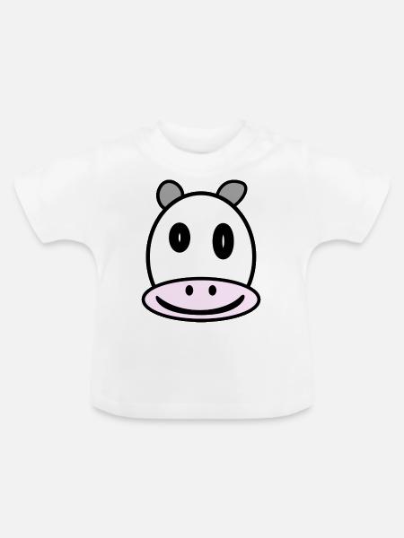 Kuhkopf - Baby Bio-T-Shirt mit Rundhals - Weiß