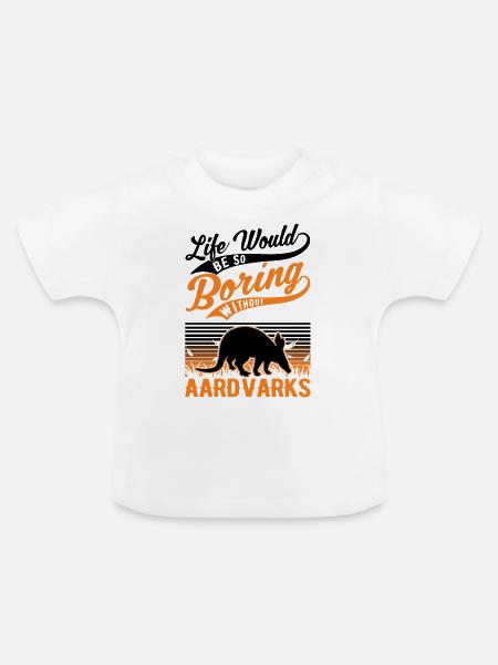 Erdferkel Geschenk Aardvark - Baby Bio-T-Shirt mit Rundhals - Weiß